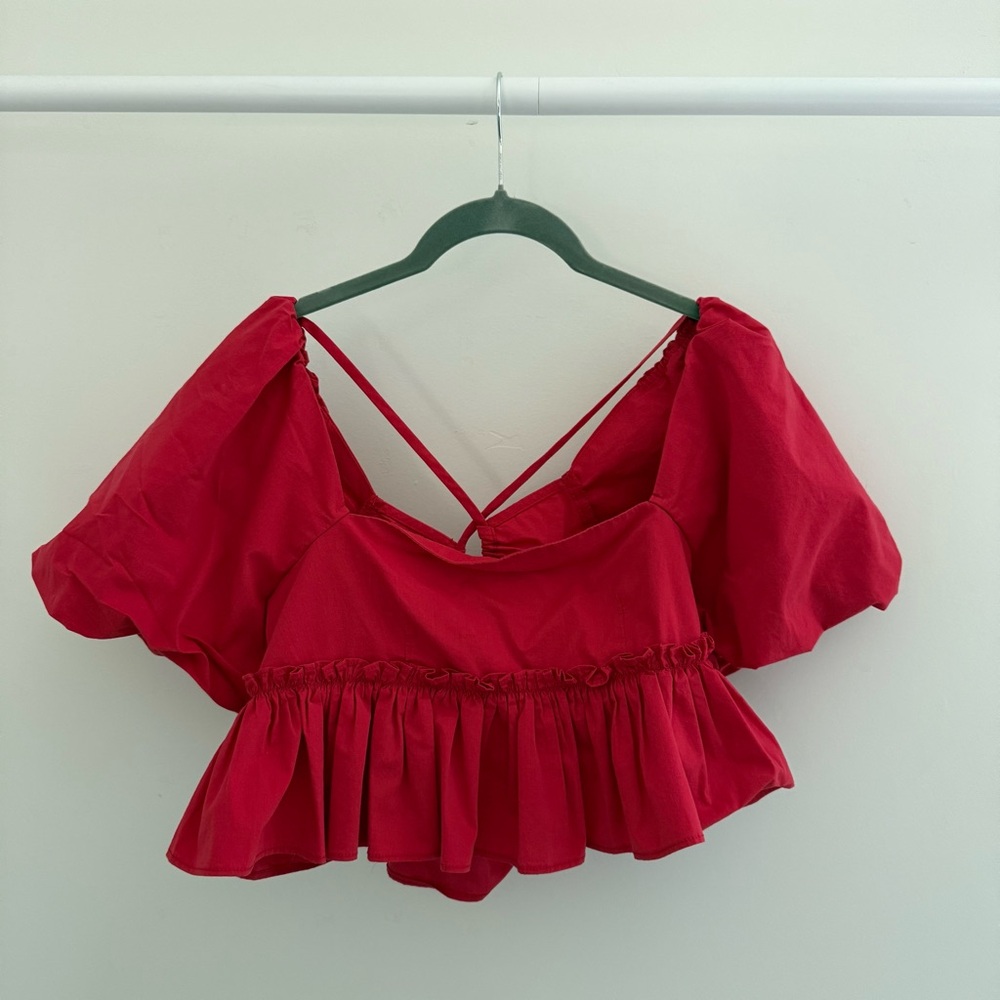 Urban Outfitters Red Ruffled Women's Top